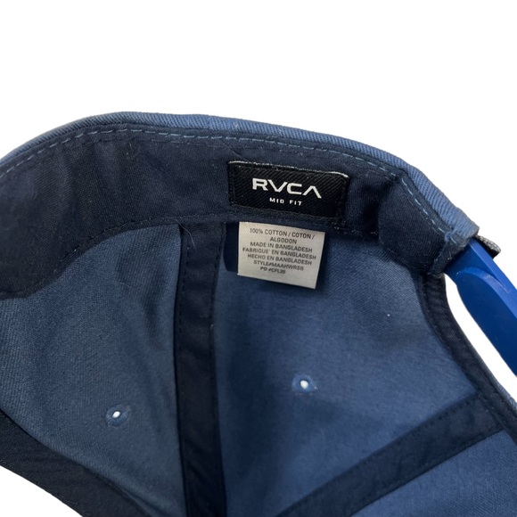 RVCA Snapback Adjustable Cap Flat Bill Twill Hat Blue‎ & Tan - Picture 5 of 6